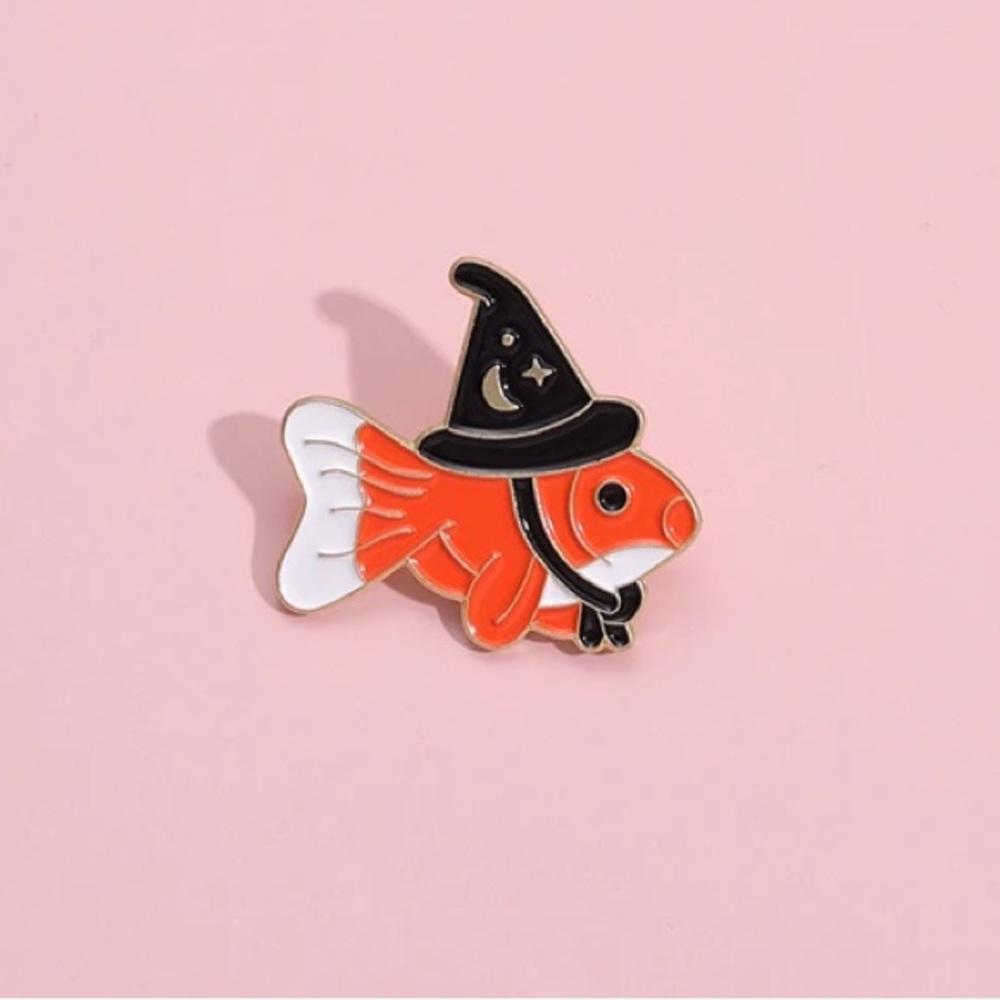 Witchy Goldfish Enamel Pin